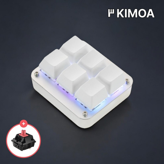 키모아 방향키 키보드 6키 WSAD 매크로 한손 단축 커스텀 키패드, 저소음 적축, 무선, 블랙