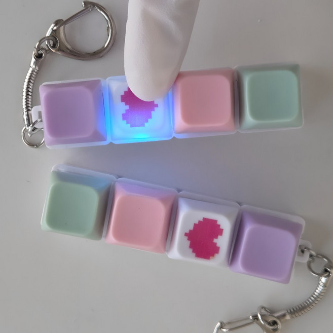 LED리뉴얼 하트마카롱립 키보드키링 키캡키링 딸깍이 키링 열쇠고리 키홀더