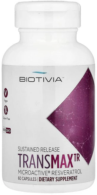Biotivia Transmax TR MicroActive® 레스베라트롤 캡슐 60정(캡슐 1정당 500mg) BIV-01295, 1개, 60정 - 쿠팡