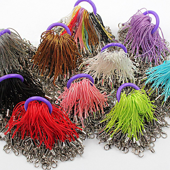 폰고리 핸드폰고리 핸드폰줄 스트랩줄-100개, 1세트, 폰고리대용량(블랙-약100개)