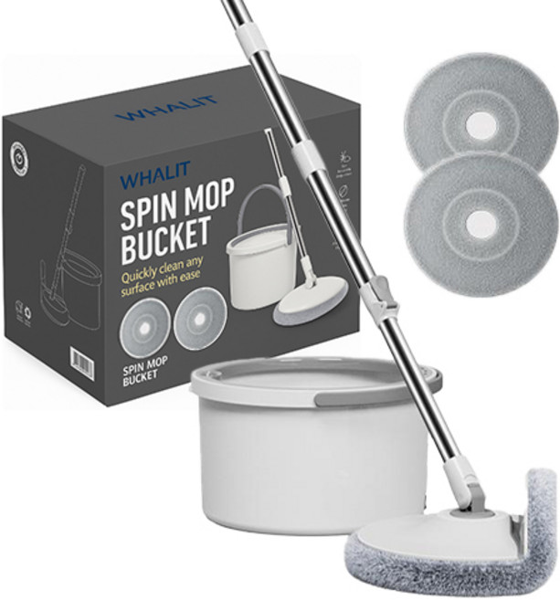 웨일릿 프리미엄 통돌이 물걸레 밀대 스테인리스 청소기, 1세트