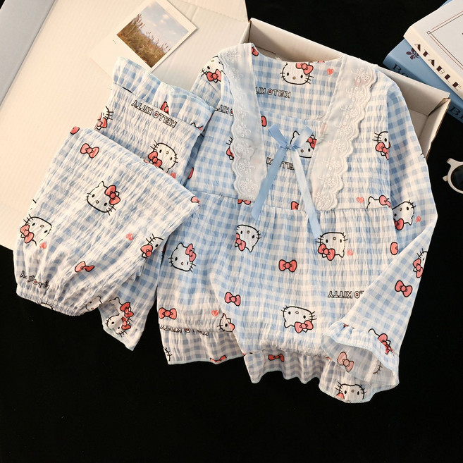 아동 헬로키티 리본 파자마 잠옷세트 귀여운 홈웨어