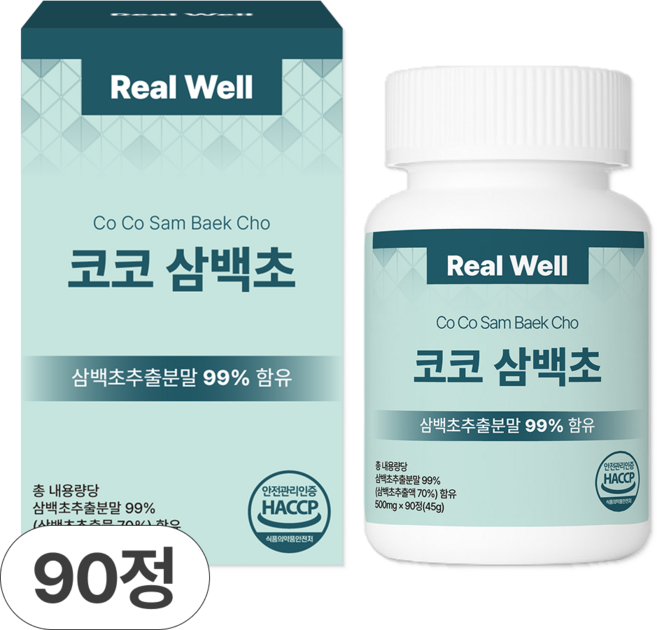 삼백초 추출물 식약청인증 HACCP 리얼웰 코코삼백초, 1개, 90정