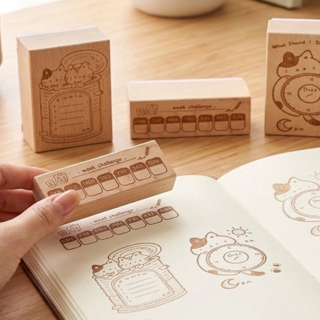 얼루어픽 일정 투두리스트 스탬프 시계도장 할일목록 초등학생할일리스트, 투두리스트캣