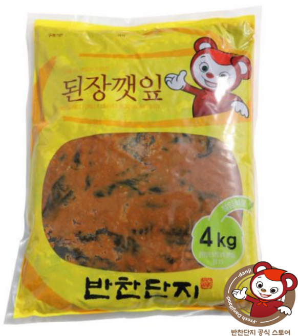 [반찬단지플러스] 반찬단지 된장깻잎 대용량 업소용, 1개, 4kg