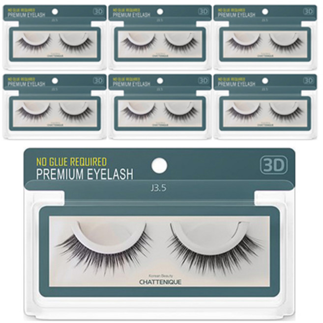 샤뜨니끄 원터치 3초 3D속눈썹 세트, j3.5-10mm, 7개