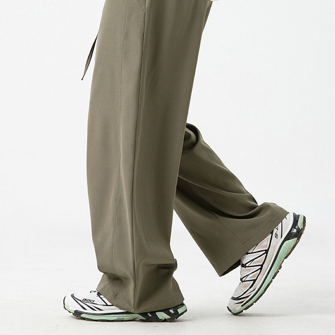 VITALO 쿨프레임 와이드팬츠 남녀공용 쿨링바지 루즈핏 냉감 캐주얼 린넨 와이드 밴딩 팬츠