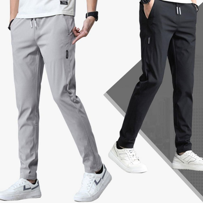 허리밴딩 바지 무지 일자 편한 봄가을 트레이닝 팬츠 bil+19175JR