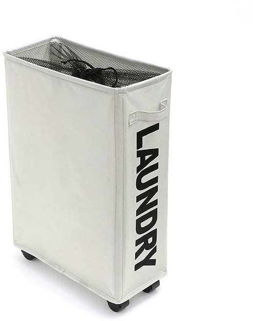 YMB 이동식 빨래바구니 틈새 바구니 세탁바구니 빨래 수거함 분리수거함, 그레이
