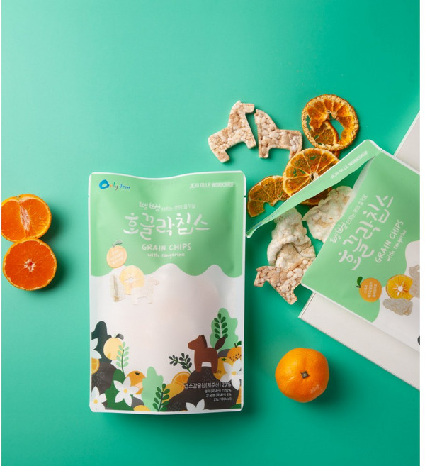 [제주마미]호끌락칩스 감귤쌀칩 25g, 5개