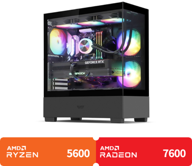 (컴퓨존) 작업용 게이밍 PC 아이웍스X-0175 (5600/7600), Free DOS, 500GB, 16GB, 블랙