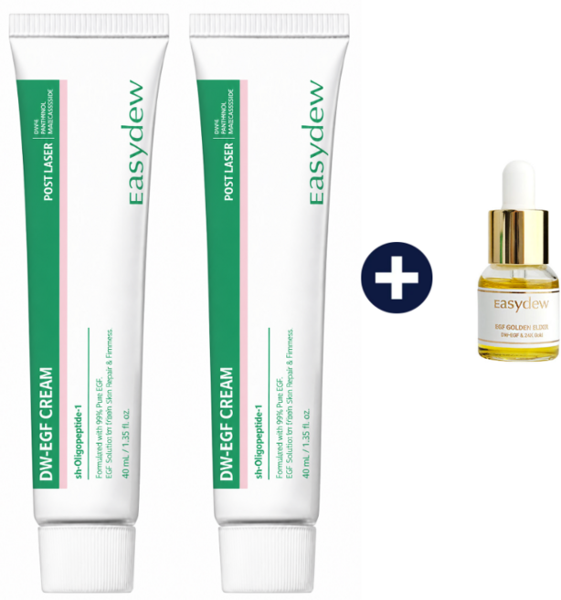 [엔핑] 대웅제약 이지듀 포스트 레이저 DW-EGF 이지에프 크림 + 이지듀 이지에프 골든 엘릭서, 2개, 40ml
