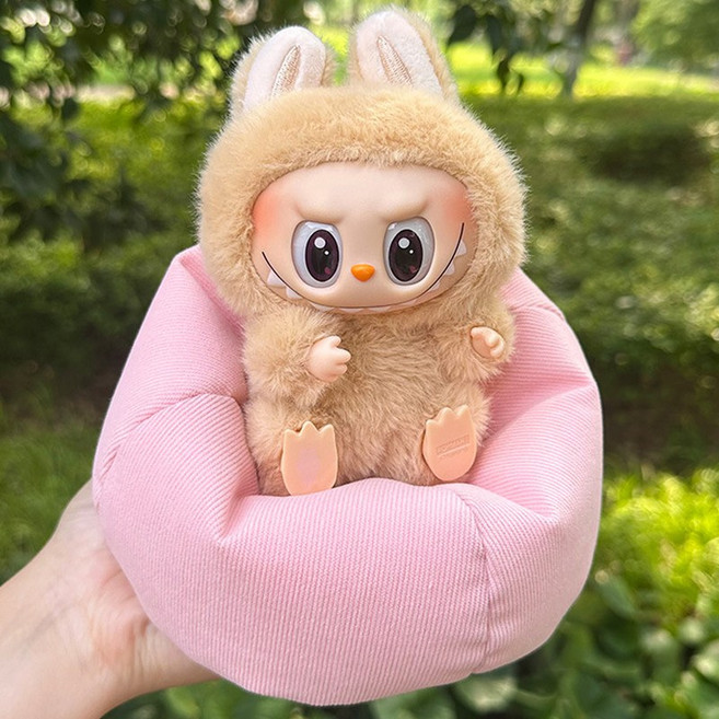 인형용 젤라또 미니 빈백 쇼파 쿠션 세트 솜깅이 의자 라부부 아이돌 굿즈 엠디, 스트로베리, 1개