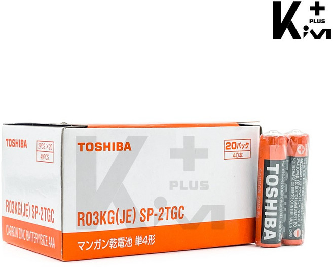 TOSHIBA 東芝 3號(AA) 4號(AAA) 環保碳鋅電池 40入/盒, 1個, 4號 ( AAA ) R03KE(JE)