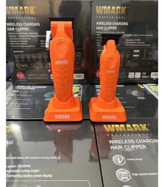 WMARK 헤어 클리퍼 NG-139 + NG-339 오일 헤드 전기 핫 충전 베이스 살롱 스페셜, 15) 주황색 - 미국 플러그