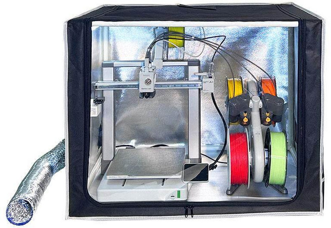 뱀부랩 A1 단열 호환 배기 밀봉 챔버 공급 노즐, 기본 색상, [수평형] A1 AMS 커버 + 배기 + 조명