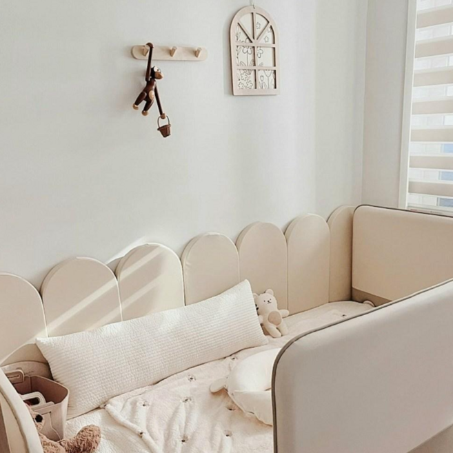 알로팡 벽쿠션 벽가드 벽매트 울타리 (가로 30cm x 세로 80cm) 그레이, 베이지 7개, 1개