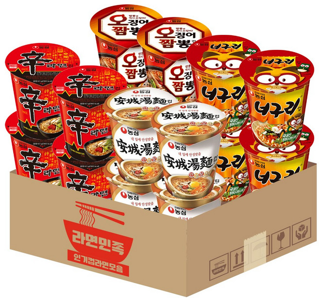 현대몰간식 신라면4+너구리4+안성탕면4+오징어짬뽕4 소컵, 1개