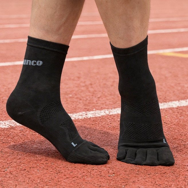 베룽코 웹삭스 패스터 중목 스포츠 트레킹 런닝 등산 발가락 양말, S 230~250mm, 블랙