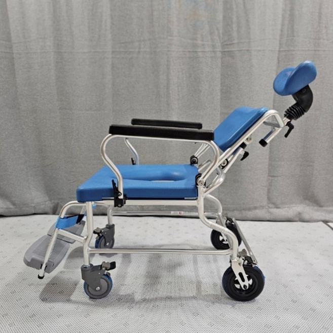 노인 환자용 휠체어 목욕의자 바퀴 와상환자 샤워의자 등받이 리클라인 이동목욕차 환자머리감는기구 누워서머리감기 샤워용휠체어 노인 장기요양 복지용구 실버용품 요양등급 어르신용품, PT-300, 노인장기요양등급 할인구매(본인부담금 9%)