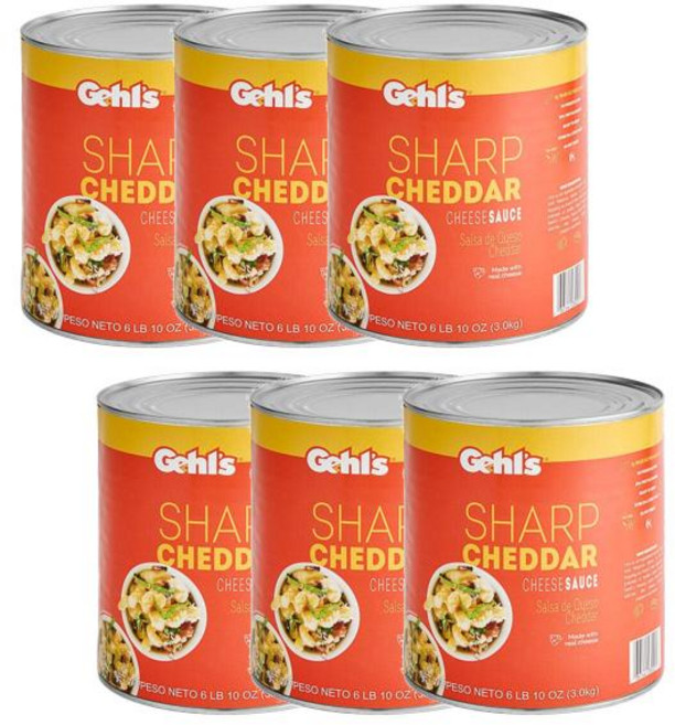 Gehl's 샤프 체다 치즈 소스 캔 3kg 6개, 10세트, 18kg