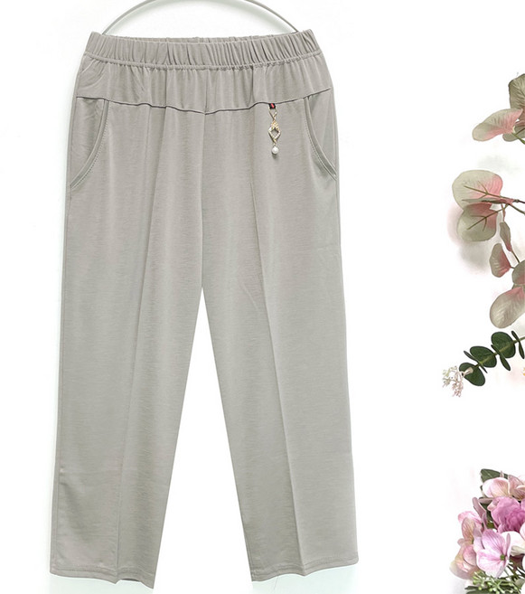 국민할매 할머니옷 여름 쿨스판 진주 펜던트 7부 밴딩바지[SH-8108] 중년 여성의류 요양원옷