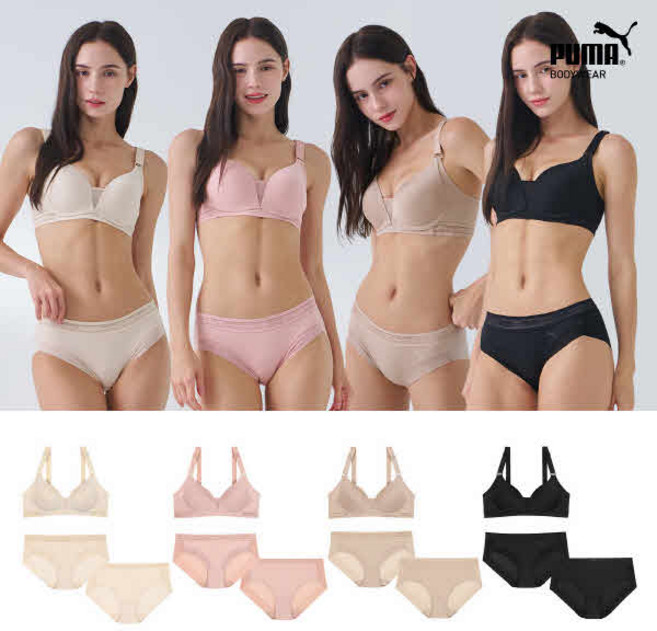 한정특가 [푸마 바디웨어] 여성 에어리 서포트 브라팬티+세컨팬티 12종세트