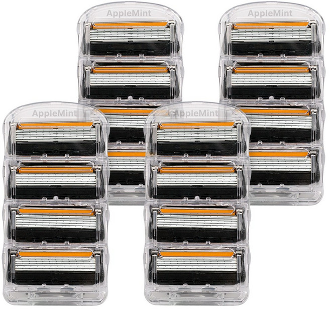 애플민트 5중 면도날 질레트 퓨전 프로글라이드 호환, 4개입, 4세트