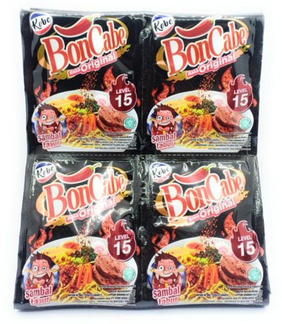 코베 본 카베 (본카베) 삼발 타부르 - 뿌리는 칠리 플레이 Kobe Bon Cabe (Boncabe) Sambal Tabur - Sprinkle Chili Flakes Level, 1개