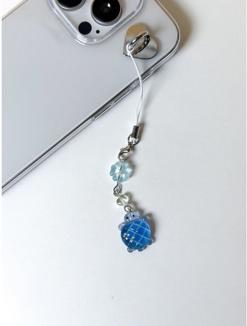 엘에떼 행운 거북이 키링 스트랩 핸드폰줄 에어팟 키홀더, 1개, 파랑