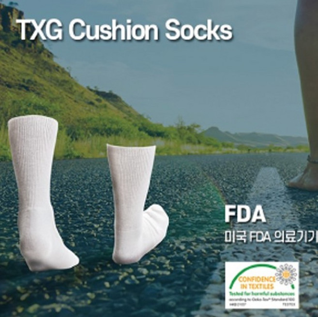 TXG 쿠션 양말 흰색 당뇨양말 정I품 탄력 압박 흘러내림 방지 충격완와 S여성용