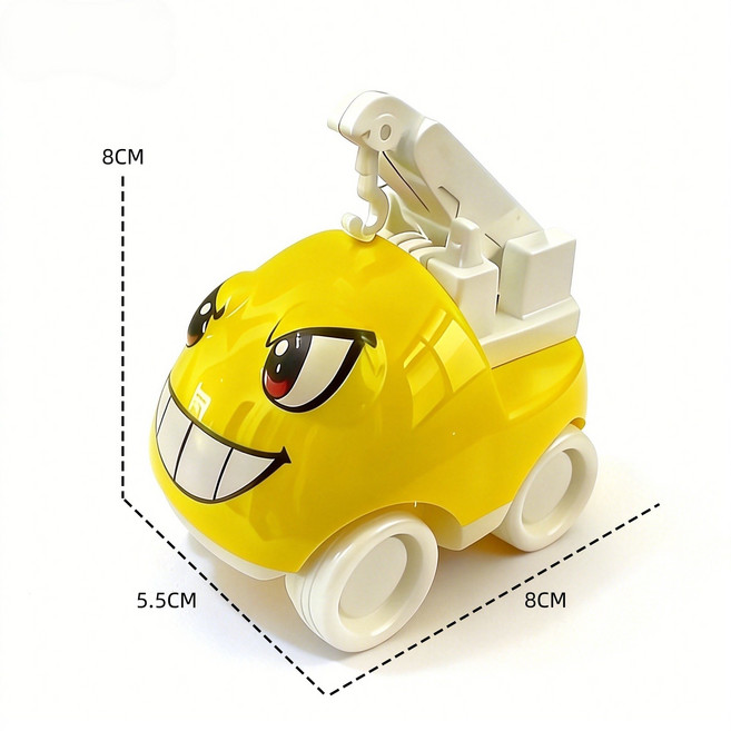 卡通工程慣性玩具車, 卡通慣性鉤吊車黃色, 1個