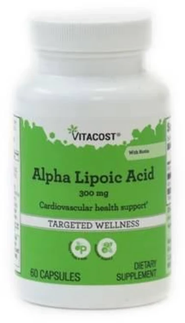 비타코스트 알파리포산 위드 비오틴 300 mg 캡슐 Vitacost Alpha Lipoic Acid, 1개, 60정 - 쿠팡