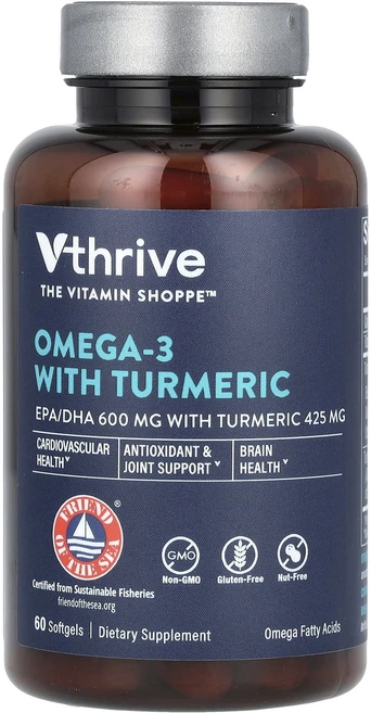 새해 첫좋은선물 Vthrive 강황 함유 오메가3 소프트젤 60정 제대로 할인합니다, 1개 - 쿠팡