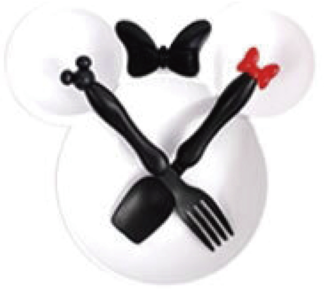 미키마우스 식판, 1개, 숟가락+포크세트, 화이트