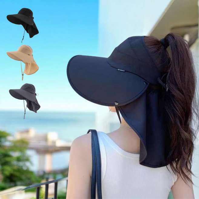 [위펀] 여성 자외선차단 모자 여름 UV 차단 여성 모자 와이드 챙 버킷햇