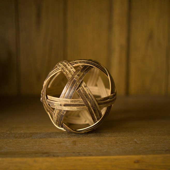 돈 들어오는 미니 지게 공예품 인테리어소품 전통, 보라색 대나무 공 9cm