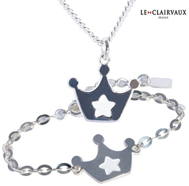 르클레보 스타티아라 미아방지 유아동 실버목걸이 팔찌세트/SS9353