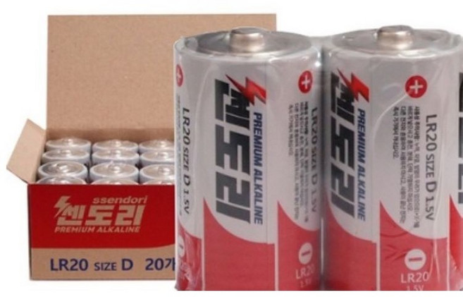 쎈도리 알칼라인 건전지 LR20 SIZE D 1.5V, 2개입, 1개