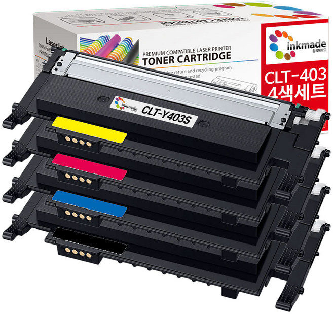 CLT-K403S C M Y 재생토너 검정+파랑+빨강+노랑 세트, 1개