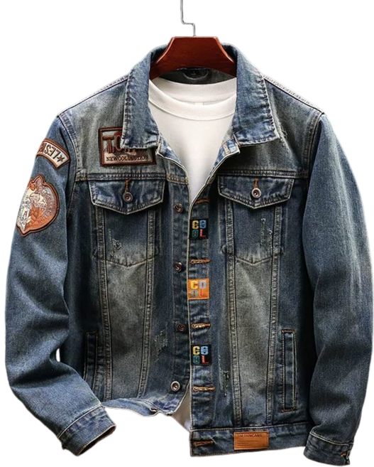 남성용 데님 재킷 캐주얼 카고 패치 재킷 Men's Jackets 뉴타임즈