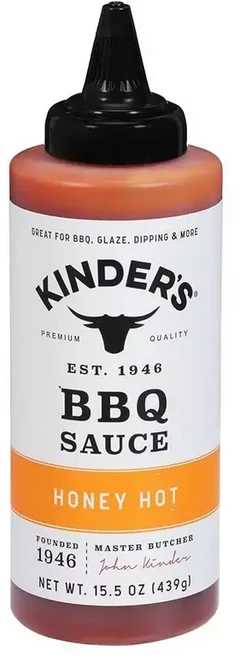 Kinder's Honey Hot BBQ 소스 459.4ml 15.5온스 핫 허니 바베큐 플라스틱 병 글레이징 디핑 등에 적합, 1개