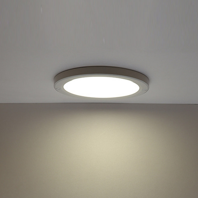 슬림엣지 10인치 원형 직부등 LED 20W 플리커프리, 전주백색, 1개