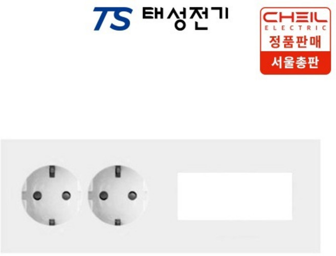 태성전기 제일전기 디노 통합수구 가로형 콘센트2구 좌타입, 1개