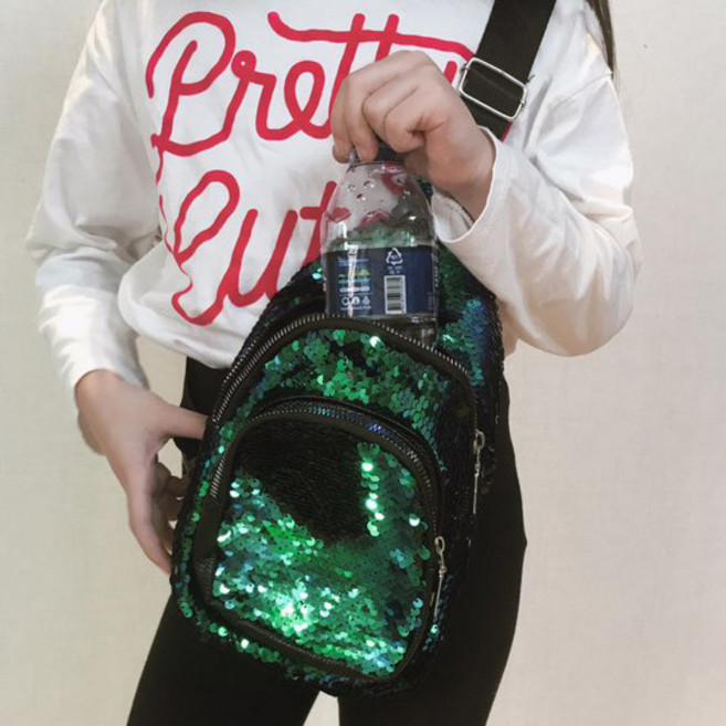 스팽글 반전 미니 크로스백