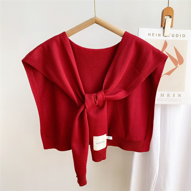 레드제이 어깨 숄 레이어드용 니트 페이크 가디건