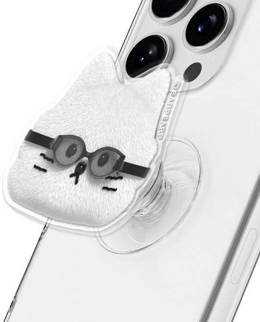 [EarpEarp 본사] 어프어프 고양이 곰돌이 핸드폰 액세서리 거치대 캐릭터 아크릴 스마트 톡, 1개, 태닝 치치