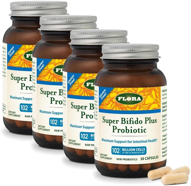 플로라 슈퍼비피도 플러스 프로바이오틱스 유산균 캡슐 FLORA Super Bifido Plus Probiotic, 4개, 30정 - 쿠팡