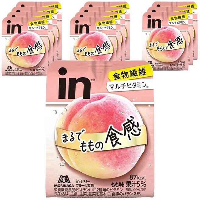 모리나가 인 젤리 식이섬유 멀티 비타민 마치 복숭아 같은 식감, 150g, 12개 - 쿠팡