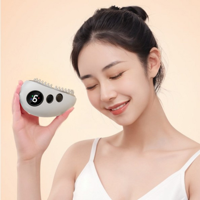 EMS 미세전류 근막 괄사 경락 마사지기 얼굴 목 괄사 마사지기 피부 미용 안마기 바디 라인 관리, 화이트